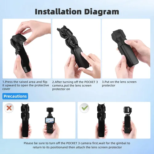 Vista 8 de BRDRC Pocket 3 Funda protectora para Xtra Muse Gimbal Lens Cap Protector de pantalla para DJI Osmo Pocket 3 Creator Combo/Xtra Muse Accesorios (rosa)