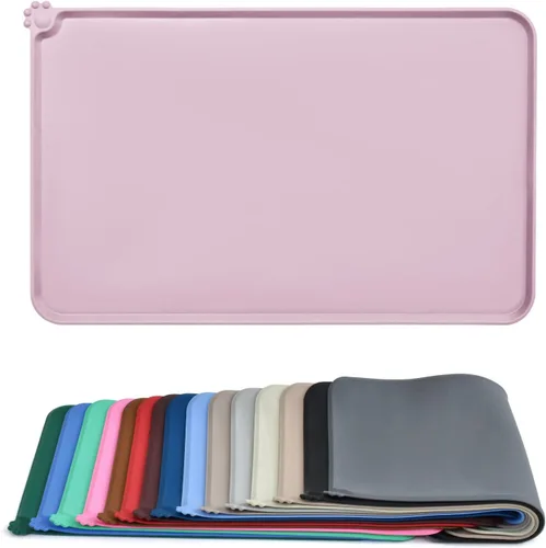 Vista 17 de AUDWUD - Tapete de silicona, impermeable y antideslizante para alimentos de perros y gatos, para tazón de mascotas Marrón Adobe
