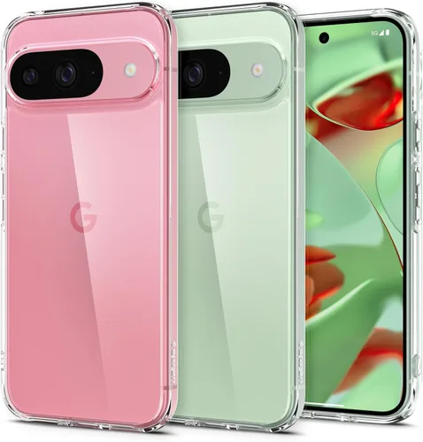 Vista 9 de Spigen Carcasa ultra híbrida para Pixel 8a, transparente Anti-Yellowing Resin, Air Cushion Technology, Military-Grade Drop Protection, Raised