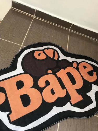 Vista 3 de BAPE - Alfombra moderna de decoración naranja, 35 pulgadas de ancho x 23 pulgadas de largo (23.6 x 35.4 in), tapete para habitación de niños