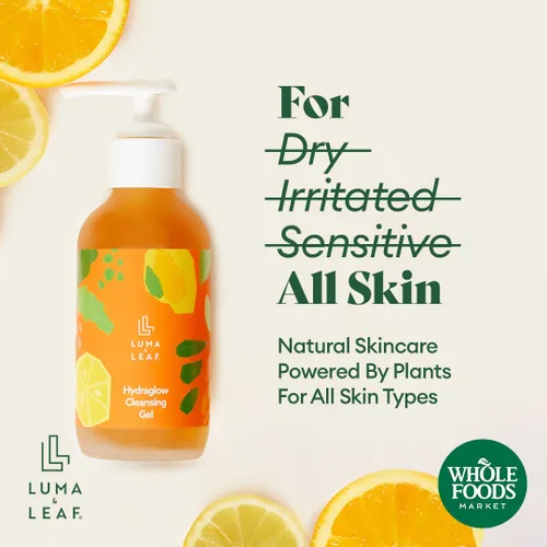Vista 2 de Luma & Leaf Limpiador facial Brightening - Limpiador de gel exfoliante con vitamina C, enzima y ácido hialurónico, limpiador facial hidratante