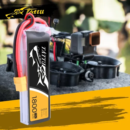 Vista 6 de Tattu LiPo Batería 1800mAh 75C 3S 11.1V con enchufe XT60 para helicóptero RC avión drones FPV