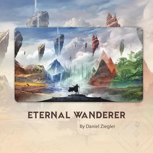 Vista 2 de Eternal Wanderer - Alfombra de juego MTG cosida 24x14