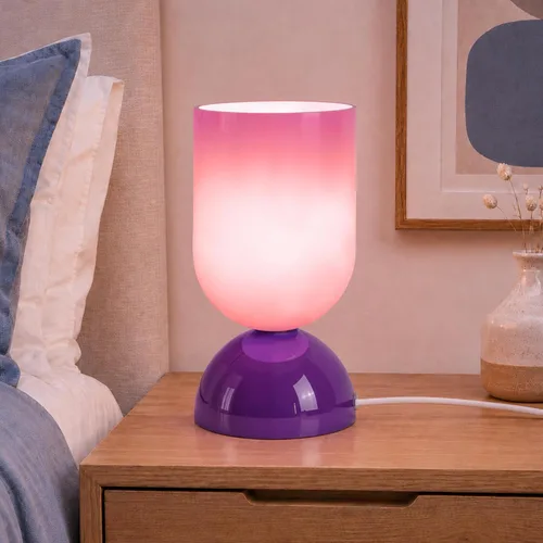 Vista 12 de Lámpara de mesa de cristal moderna de 8.9 pulgadas para sala de estar, lámparas de escritorio regulables para dormitorio, lámpara de mesita de noche