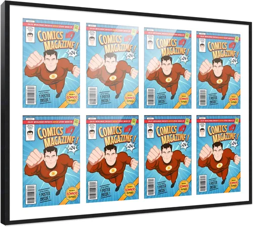 Vista 71 de Poster Palooza Marco de cómic con paspartú para 1 cómic de la Edad de Bronce publicado entre 1970 y 1985, marco de cómic negro para cómic de 7.25 x