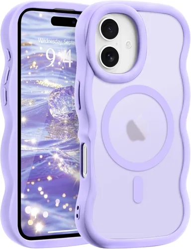 Vista 24 de Pepmune - Funda para iPhone 12 Pro Max con marco ondulado y estructura rígida, color mate claro, cubierta trasera unisex, compatible con Magsafe