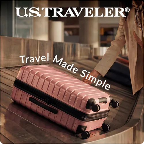 Vista 7 de U.S. Traveler Boren - Maleta de viaje extensible rígida con 8 ruedas giratorias, color verde azulado, juego de 2 piezas