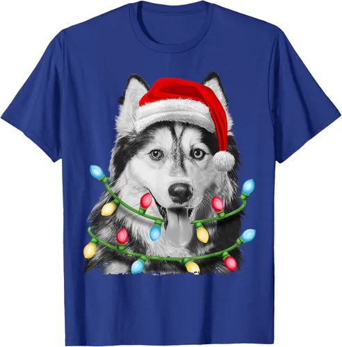 Vista 15 de Camiseta para niños con diseño de hachís siberiano con luces de árbol de Navidad Negro