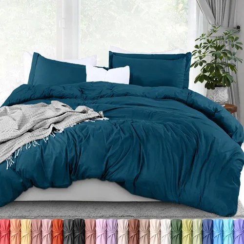 Vista 27 de Utopia Bedding Juego de funda de edredón tamaño individual - 2 piezas con cierre de cremallera - 1 funda de edredón 68X90 pulgadas y 1 funda de Beige