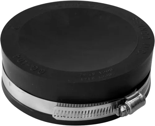 Vista 2 de Fernco QC-104 - Tapón flexible de PVC de 4 pulgadas con abrazaderas de acero inoxidable, color negro