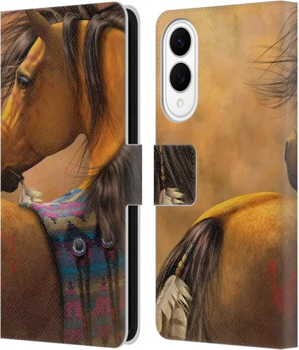 Vista 128 de Head Case Designs Officially Licensed Laurie Prindle A Morgan Christmas Western Stallion Leather Wallet Case Compatible with Samsung Galaxy A07 4G