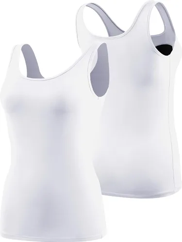 Vista 4 de CADMUS Camisetas sin mangas de compresión para mujer, brasier deportivo integrado, paquete de 3