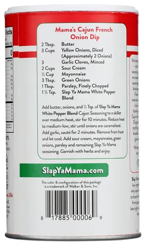 Vista 3 de Slap Ya Mama Condimento cajún de mezcla de pimienta blanca, Kosher, sin MSG, sin gluten, 8 onzas (paquete de 6)