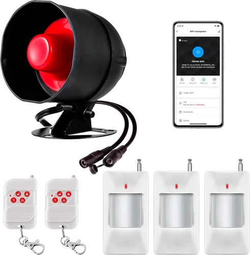 Vista 11 de Alarma WiFi Sistema de seguridad para el hogar, sistema de alarma de 120 dB con sensor de movimiento y control remoto, sistema de seguridad