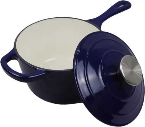 Vista 29 de Utensilios de cocina de hierro fundido esmaltado (Olla Mini 0,25 Qt., Glaciar)