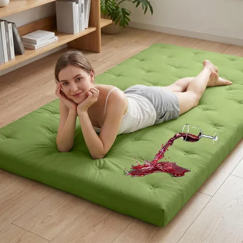Vista 13 de Syrinx Colchón de Futón de Suelo Japonés Tamaño Individual 75"x39", Cama de Suelo Perezosa Plegable Engrosada para Adultos, Tumbona Enrollable