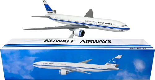 Vista 4 de Kuwait 777-200 Modelo a escala 1:200 Avión - Modelo de avión de plástico Snap-Fit - Réplica coleccionable de aviones de Kuwait Airlines - Parte