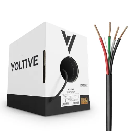 Vista 30 de Voltive Cable de altavoz 12/2, Plenum CL3P, blanco, 500 pies - 12 AWG, 2 conductores, cobre trenzado sin oxígeno, listado UL - V-1214-2