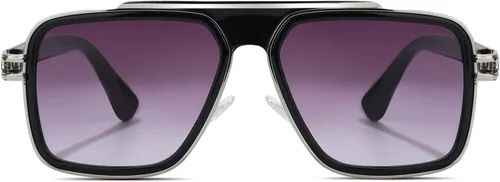 Vista 2 de Freckles Mark Lentes de sol retro de moda para hombres y mujeres, tonos vintage de los años 70, estilo italiano, cuadrados, de metal