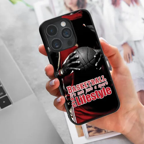 Vista 6 de Fundas de silicona de baloncesto para iPhone 11 12 13 14 Pro Max Plus Mini Xr Xs, Samsung Note 7 8 9 10 20 Ultra Plus, Moto Edge 20 Pro LITE, Pixel