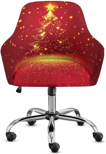 Vista 15 de Funda de asiento para silla de oficina, diseño de muñeco de nieve, con reposabrazos, reutilizable, moderna, con parte inferior elástica, fácil