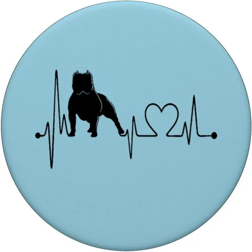 Vista 3 de American Bully Dog My Heartbeat EKG Funny Dogs Are My Cardio PopSockets intercambiables PopGrip