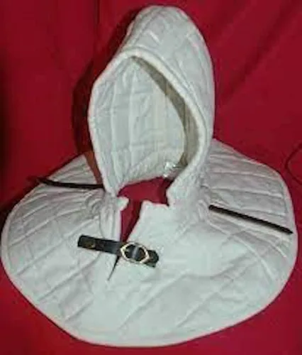 Vista 7 de AnNafi Gorra acolchada de algodón acolchado Coif renacentista medieval con armadura y gorra de armadura Coif Aventail Protector de cabeza