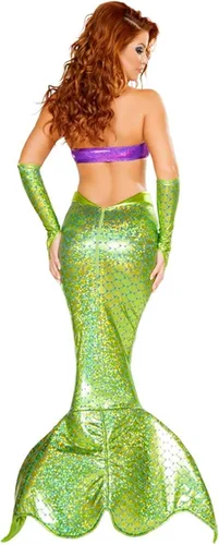 Vista 2 de Partay Shenanigans Women Cosplay Halloween Costume Mermaid Tail Dress Outfit