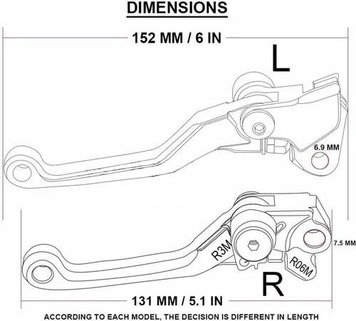Vista 2 de Manillar de palancas para Yamaha XTZ125 XTZ 125 2003-2016 2014 2013 2012 2011 2010 2009 2008 2007 2006 2005 2004 Motocross Accesorios Pivot ke Negro