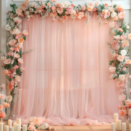 Vista 19 de Cortinas de fondo de tul azul de 10x10 para fiestas, cortina de fondo transparente para fotos de boda, cortinas para baby shower, fotografía, fiesta
