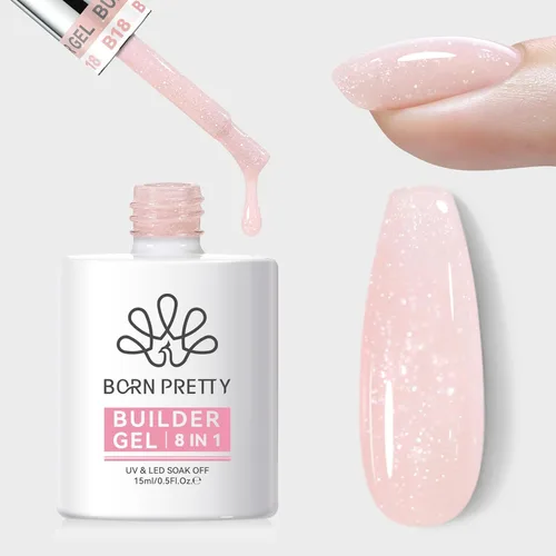 Vista 21 de BORN PRETTY Gel Constructor para Uñas, Gel de Construcción de Uñas de 8 en 1 Transparente para la Cúspide de la Uña y Fortalecedor de Extensión
