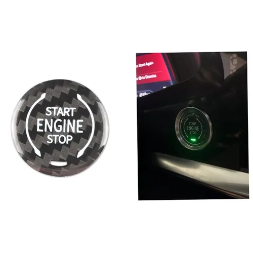 Vista 8 de Botón de arranque de fibra de carbono compatible con Corvette C8 2020 2021 2022 2023 2024 2025 2026 (negro)