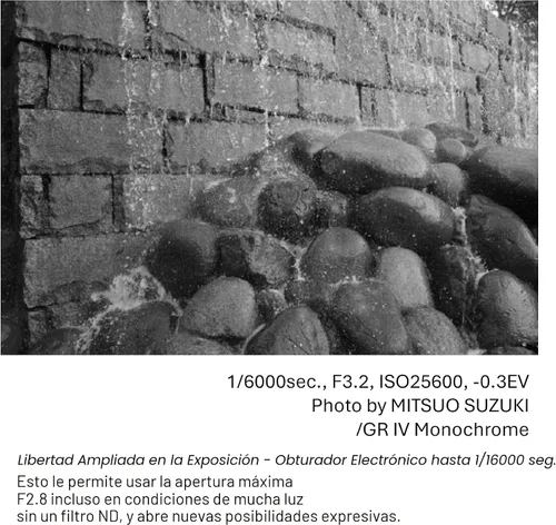 Vista 6 de RICOH Cámara compacta digital monocromática GR IV Premium con sensor CMOS de tamaño APS-C de 25.7MP dedicado monocromático, lente F2.8 GR de 1.102