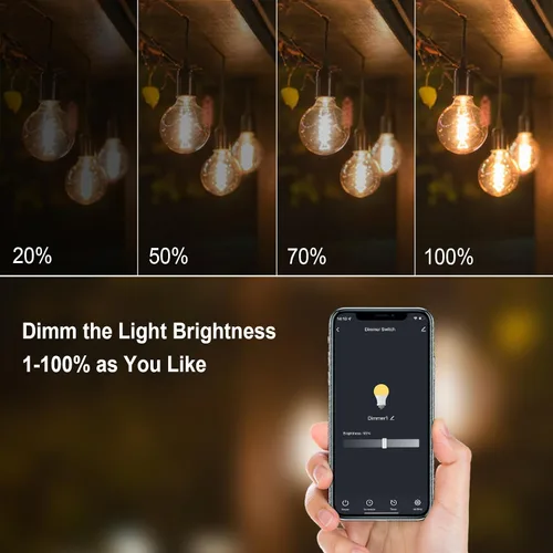 Vista 2 de New One Enchufe de atenuación inteligente para exteriores, IP65, impermeable, WiFi, regulable, inteligente, compatible con Google Assistant, Alexa