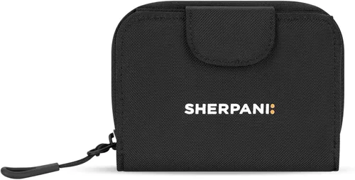 Vista 9 de Sherpani Barcelona, pequeña cartera de nailon bifold con bolsillo con cremallera para mujer, bolsa de viaje, protección RFID Chromatic