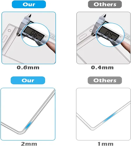 Vista 3 de 5 piezas de soporte grueso para tarjetas de identificación con nombre, resistente, impermeable, de plástico transparente, de PVC, bolsillo Horizontal