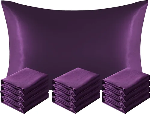 Vista 101 de NTBAY Paquete de 2 fundas de almohada estándar de satén para cabello y piel, lujosas y sedosas fundas de almohada con cierre de sobre, 20 x 26