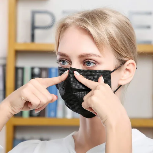 Vista 5 de Máscara desechable para rostro para mujeres y hombres adultos, 3 capas, 50
