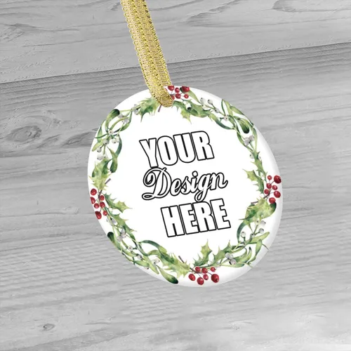 Vista 6 de Adornos de Navidad personalizados, colgante de cerámica personalizado con foto, texto/imagen, adorno colgante personalizado para parejas, niños