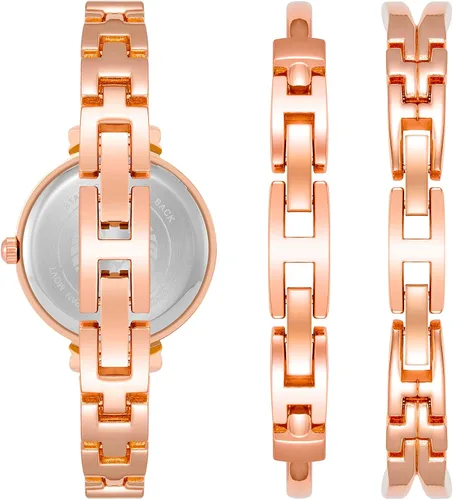 Vista 3 de Anne Klein - Juego de reloj y pulsera de mujer con detalles de cristal de primera calidad