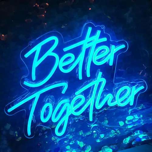 Vista 8 de Letrero de neón Better Together, con regulable, blanco cálido, decoración de pared de neón, utilizado para decoración de fiestas de cumpleaños