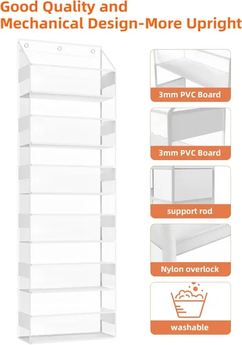 Vista 6 de Organizador para Puerta - 6 Niveles de Almacenamiento para Animales de Peluche, Organizadores de Baño y Almacenamiento, Organizador Colgante