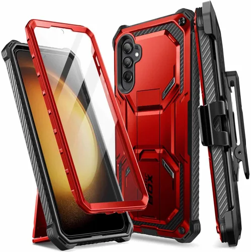 Vista 12 de i-Blason Armorbox - Funda para Samsung Galaxy S23 con soporte y clip para el cinturón, protector de pantalla integrado, 2 marcos frontales