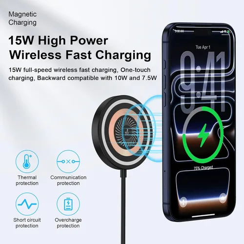 Vista 2 de Cargador inalámbrico Magsafe Cargador magnético para teléfono Android