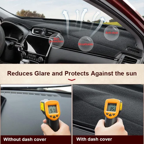 Vista 2 de Tapete para cubierta de salpicadero compatible con Chevy Chevrolet Silverado 1500 2500HD 3500HD/2019-2022 GMC Sierra 2019-2022 sin pantalla frontal