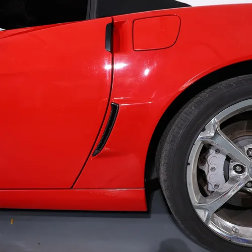 Vista 6 de Cubierta de ventilación del guardabarros trasero para Chevy Corvette C6 2005-2013 (no compatible con base), marco de ala de salida de aire lateral