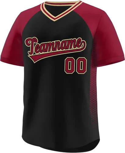 Vista 21 de Camiseta de béisbol personalizada con cuello en V para hombres, mujeres y jóvenes, camisetas de béisbol personalizadas con costuras o estampadas