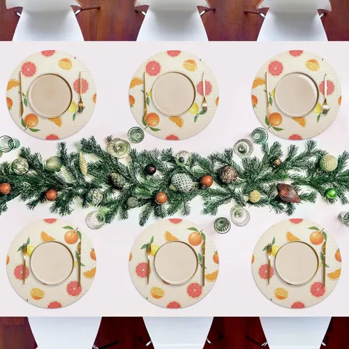 Vista 7 de Summer Fruits Oranges PVC Placemats, Non Slip Table Place Mats Washable for Kitchen Table one sizex4