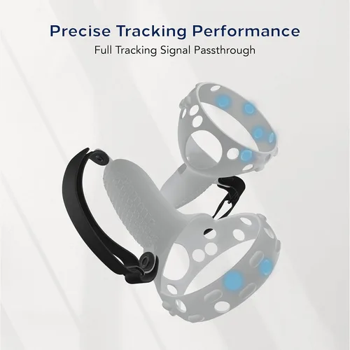 Vista 6 de TNP Controller Grips for Oculus Quest 2 Meta Quest 2 Knuckle Strap White VR Touch Controller Hand Grip Cover Protector Sleeve with Anti-Throw