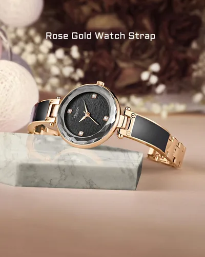 Vista 5 de Reloj de cuarzo para mujer, relojes analógicos de cuarzo de moda impermeables para mujer
